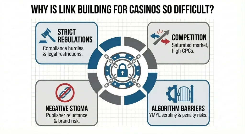 Casino Link Building: The Ultimate Guide to Safe Backlinks (2026) why is link building for casinos so difficult